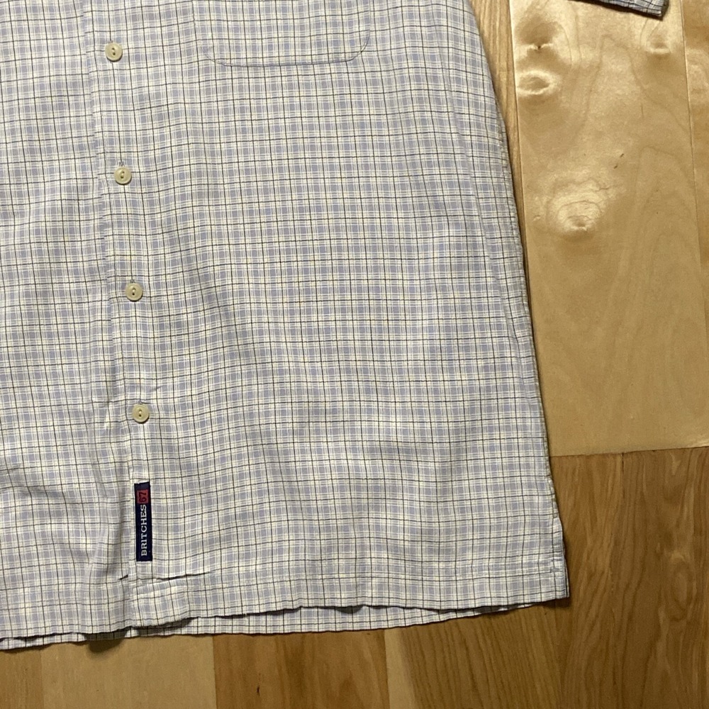 Britches Button Up Shirt Size Large Gray Men Surfer Shirt Chest 47" GUC - Picture 4 of 14